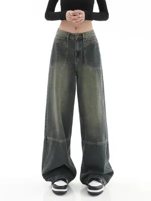 Vintage Relaxed Fit Grey Denim Jeans