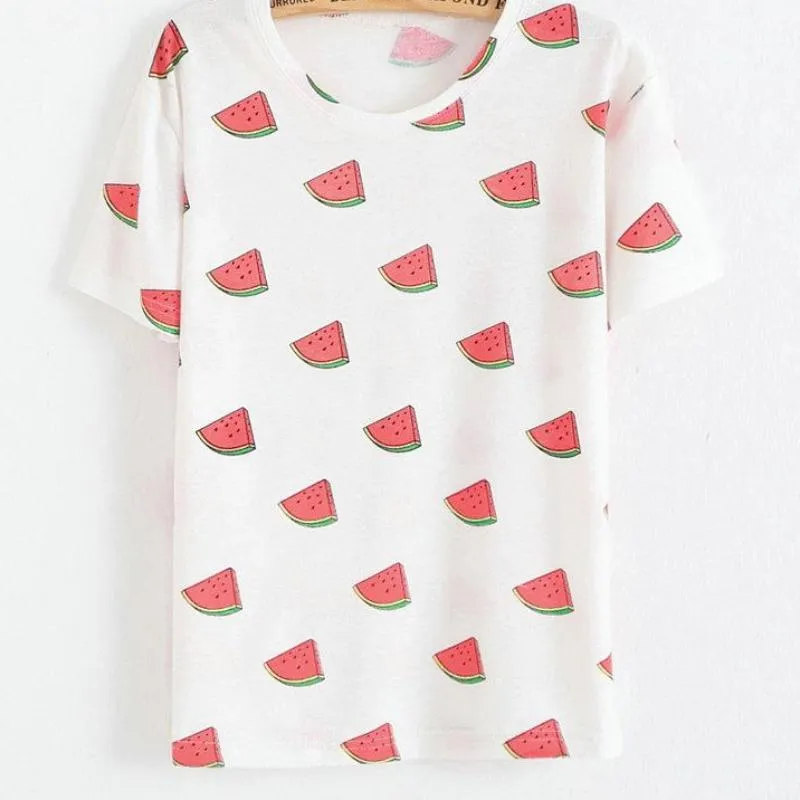 Vintage Summer Geometric Pattern Printed Tees