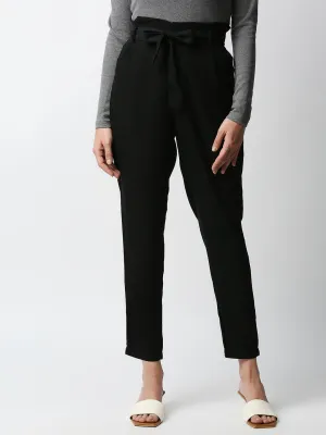 Women High-Rise Comfort Paper Bag Pants