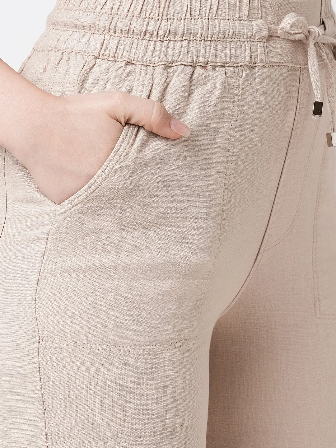 Women High-Rise Paper Bag Pants