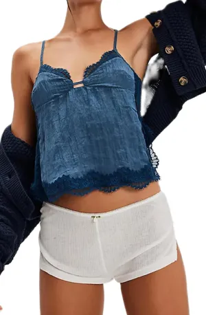 Women Sexy Ruffle Hem V Neck Cami Sleeveless Low Cut Lace Patchwork Camisole Spaghetti Strap Sheer Mesh Pleated Top