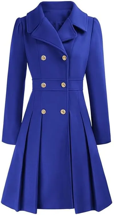 Women Trench Coat Adult Winter Double-Breasted Classic Lapel Overcoat