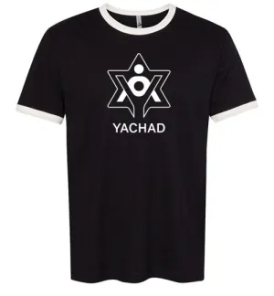 Yachad Unisex Ringer T-Shirt - White Logo