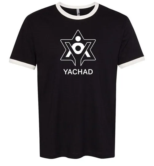 Yachad Unisex Ringer T-Shirt - White Logo