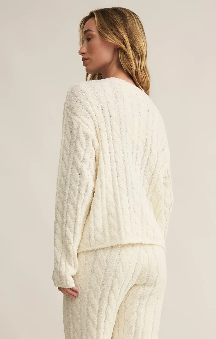 Z-Supply Carol Cable Knit Top - SEA SALT