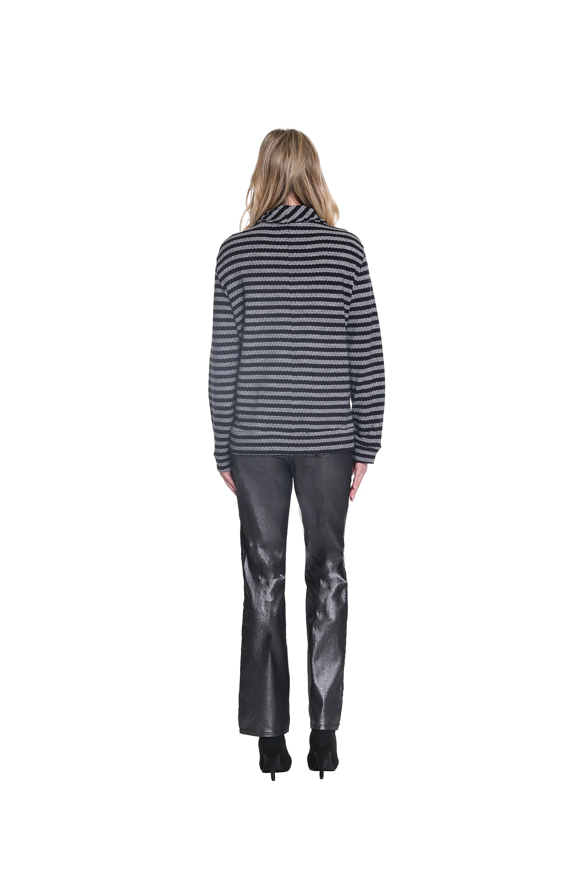 Zipper Knit Top - Charcoal